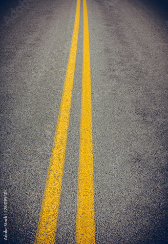 Classic american southwest road during a road trip to famous national parks