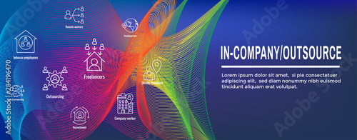In-Company and Outsource Icon Set - web header banner