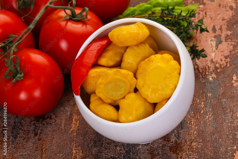 Tasty marinated patisson Tasty marinated patisson