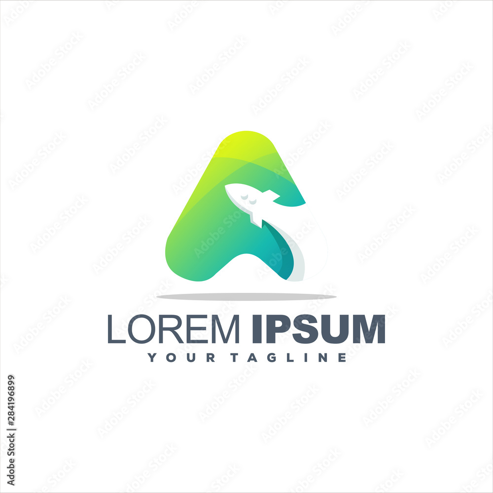 awesome rocket gradient logo design awesome rocket gradient logo design