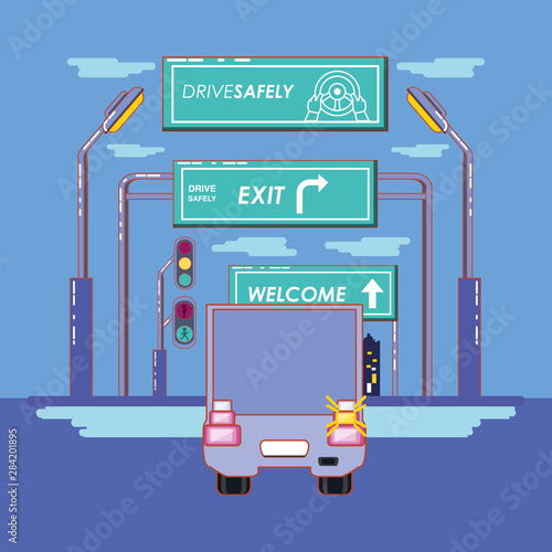 drive safely design vector ilustration