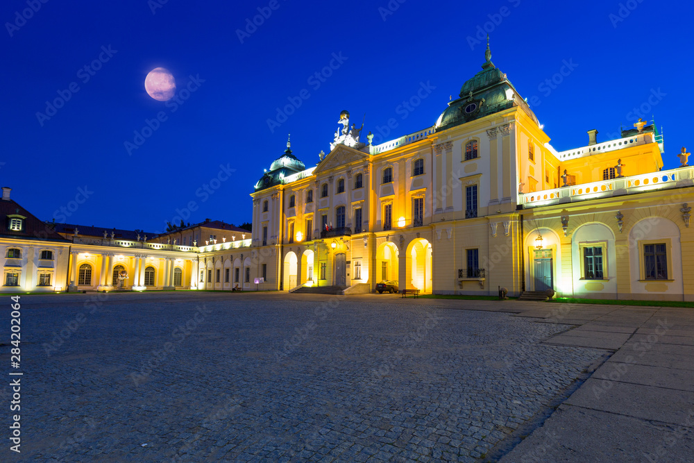 Fototapeta premium Amazing architecture of the Branicki Palace in Bialystok at night, Poland