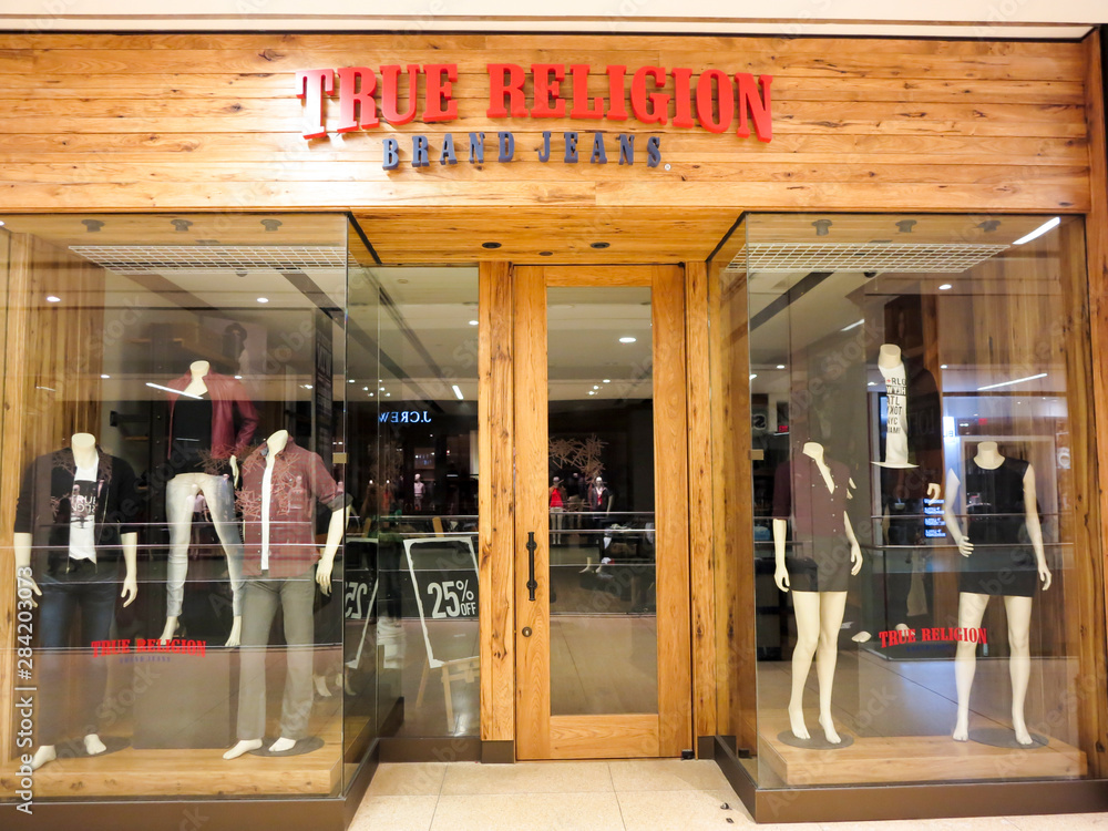 True Religion Brand Jeans store in Canada. It is an American clothing Stock Photo | Adobe Stock