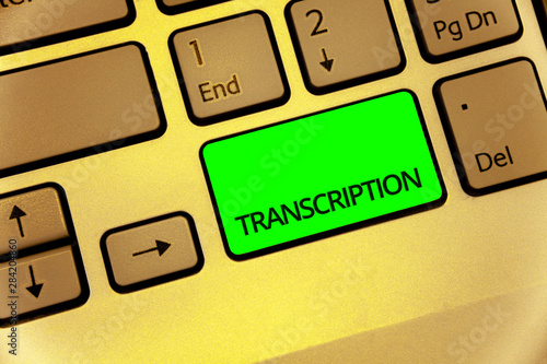 Foto Text sign showing Transcription