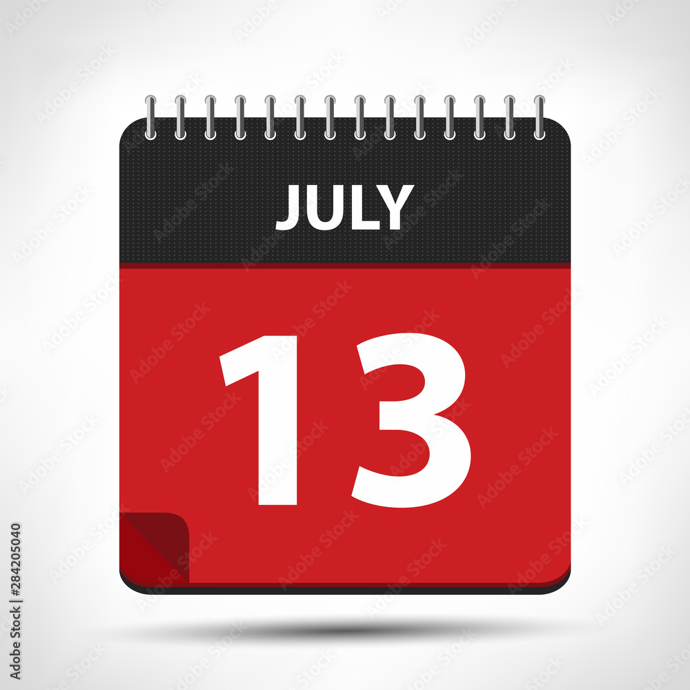 July 13 - Calendar Icon - Calendar design template July 13 - Calendar Icon - Calendar design template