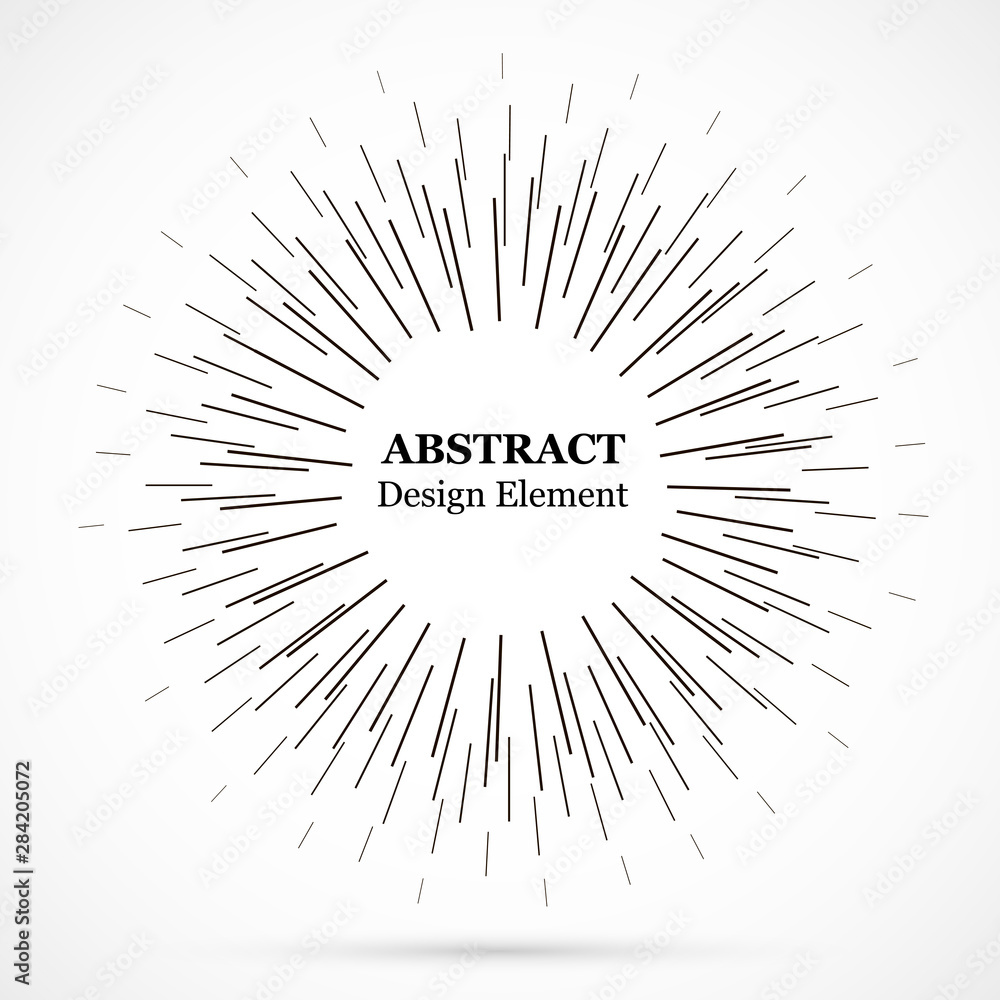 Bursting lines.Set of circular rays.Assymetric radial elements.Linear drawing.Vector illustration pattern.Monochrome explosion background. Bursting lines.Set of circular rays.Assymetric radial elements.Linear drawing.Vector illustration pattern.Monochrome explosion background.