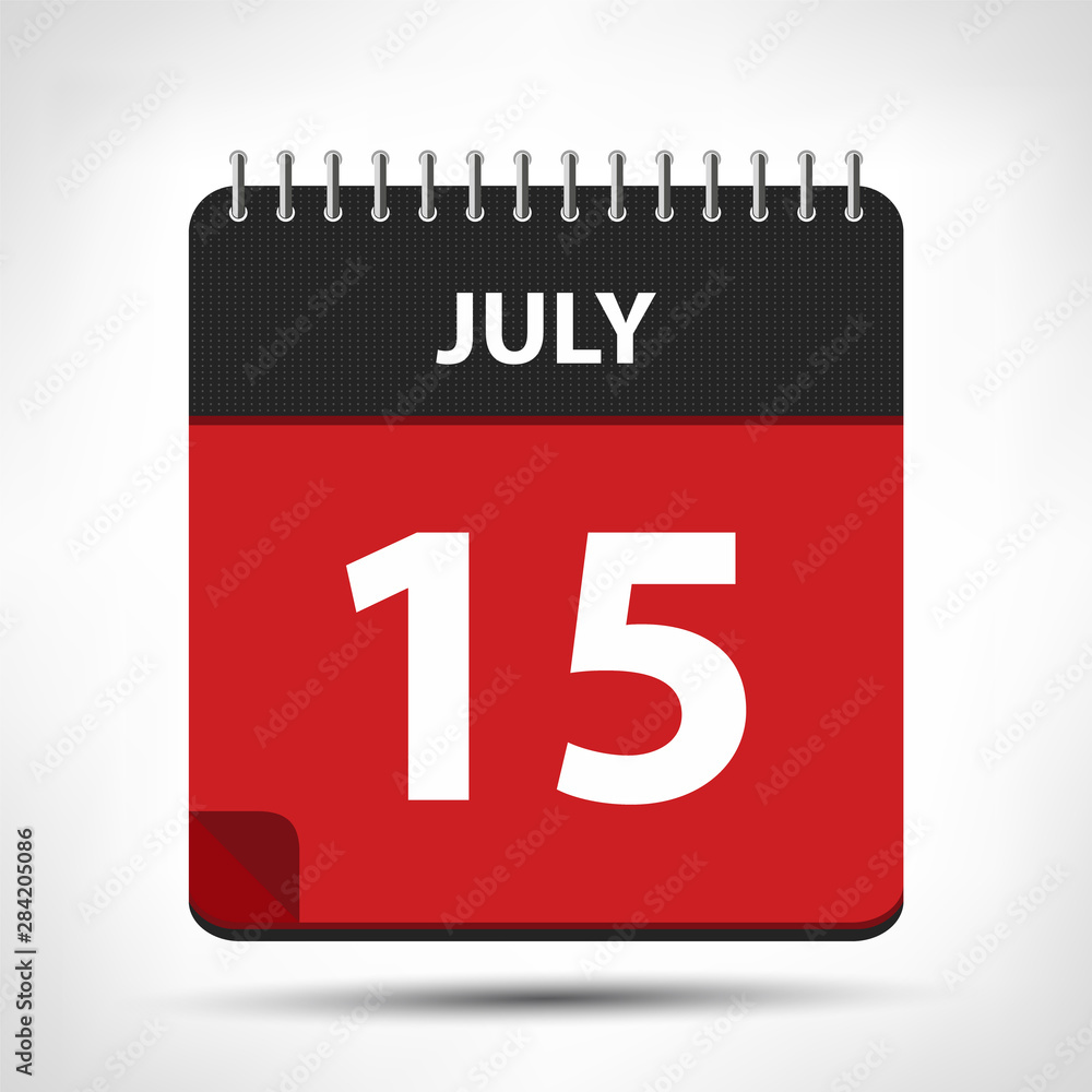 July 15 - Calendar Icon - Calendar design template July 15 - Calendar Icon - Calendar design template