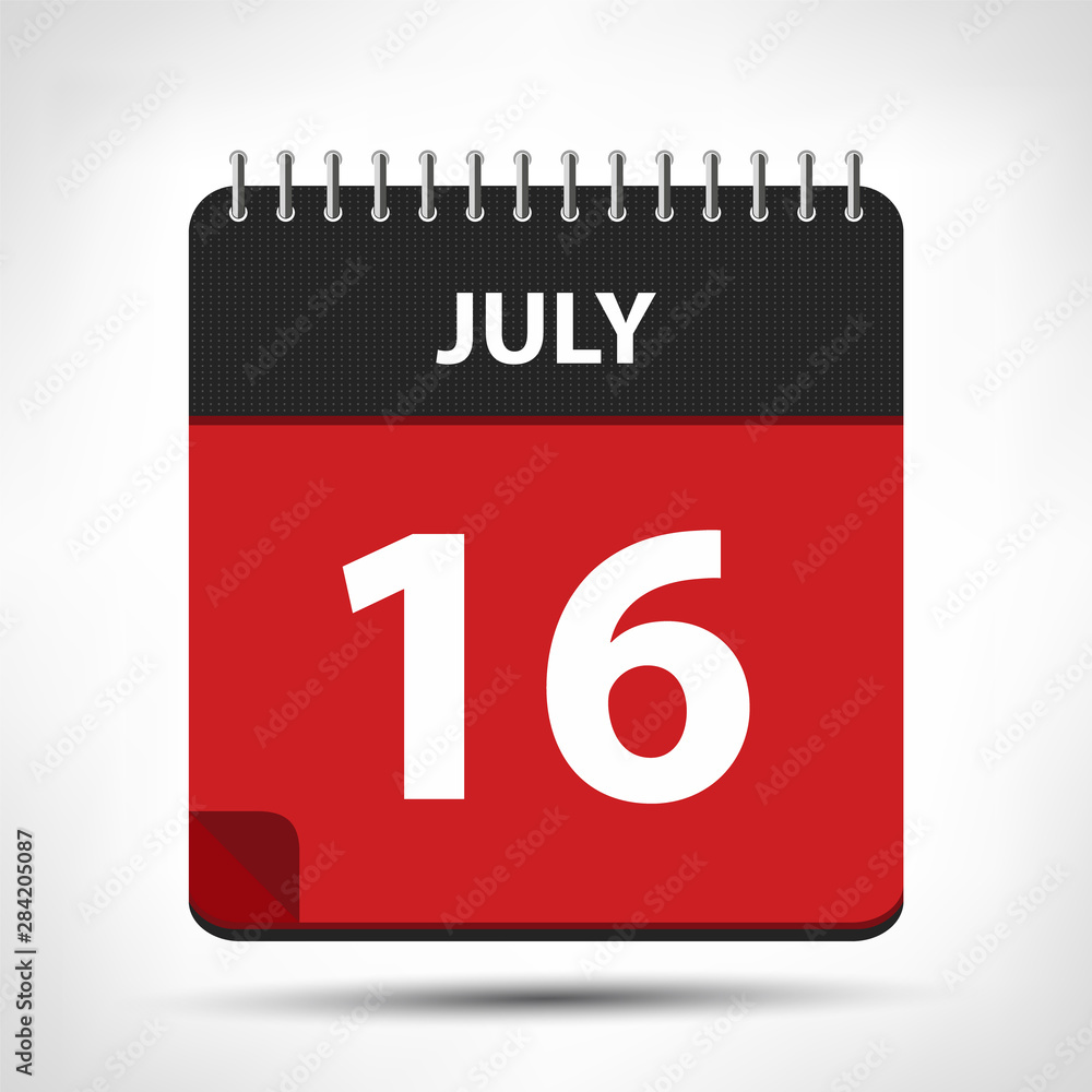 July 16 - Calendar Icon - Calendar design template July 16 - Calendar Icon - Calendar design template