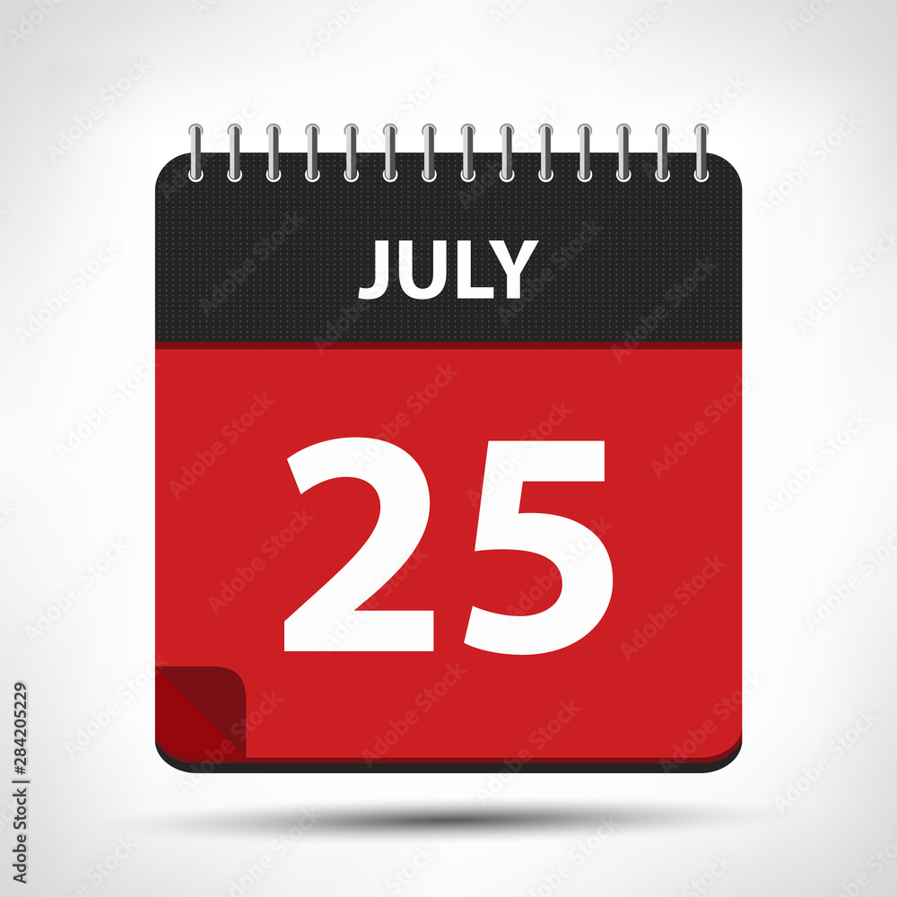 July 25 - Calendar Icon - Calendar design template July 25 - Calendar Icon - Calendar design template