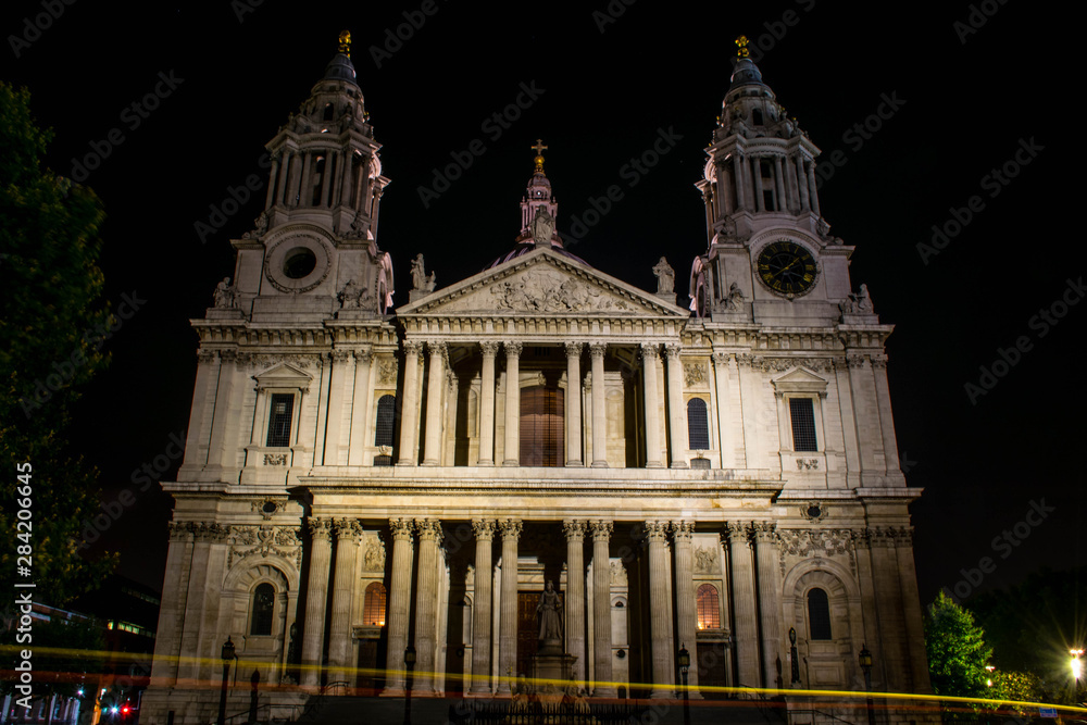 View at St Paul Cathedral at Night, London UK
