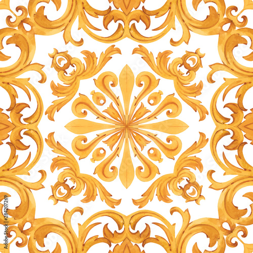 Golden baroque rich luxury vector pattern