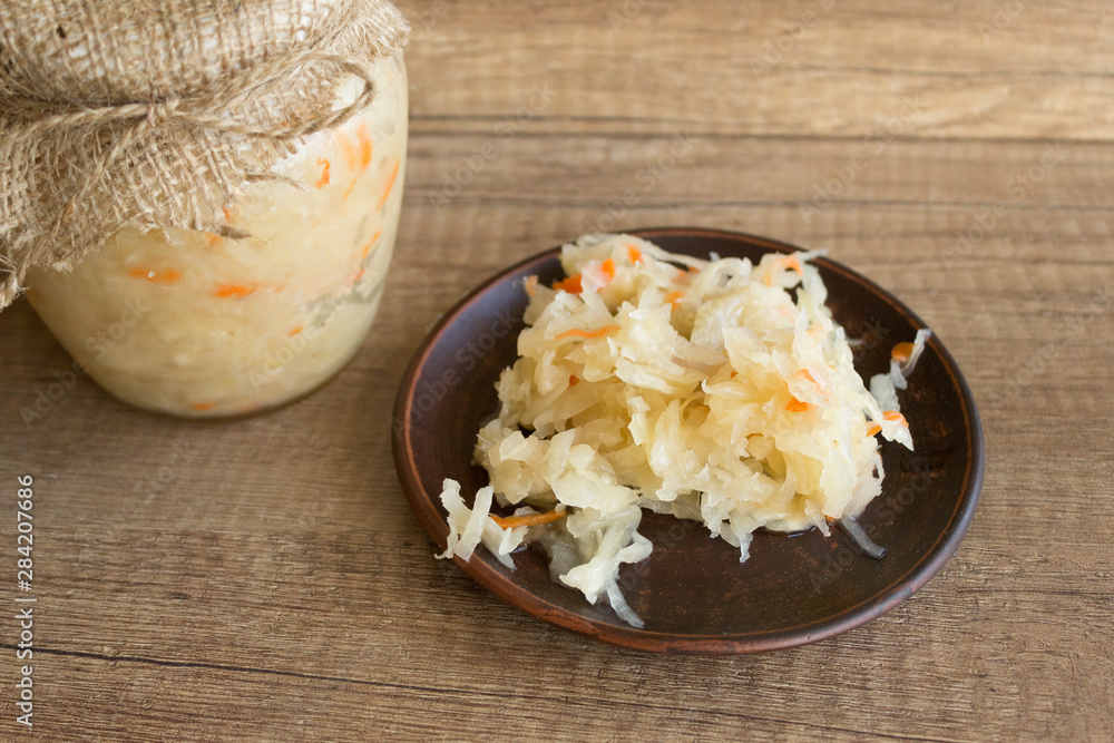 Sauerkraut is fermented cabbage. In Fermentation process, beneficial probiotics, another name is