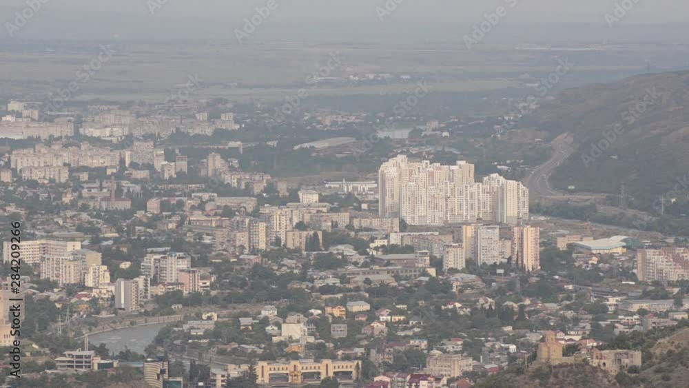 Top view of the residential quarters of the center of Tbilisi, Georgia. Cloudy day. Top view of the residential quarters of the center of Tbilisi, Georgia. Cloudy day.