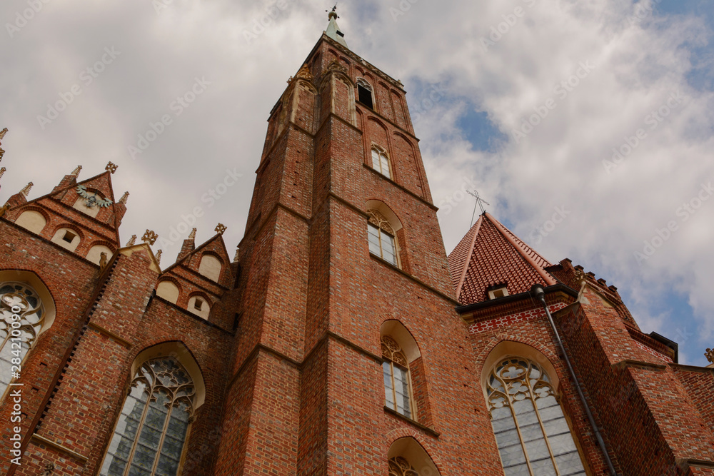 view of old Church of the Holy Cross in Wrocław, Poland (was completed in 1295) 