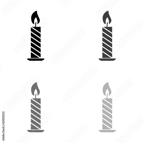 .Candle - black vector icon