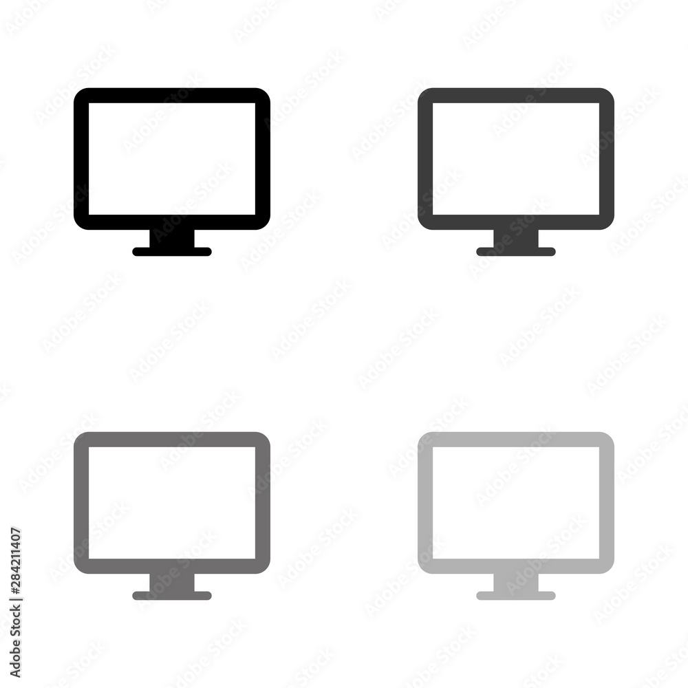 .computer display - black vector icon .computer display - black vector icon