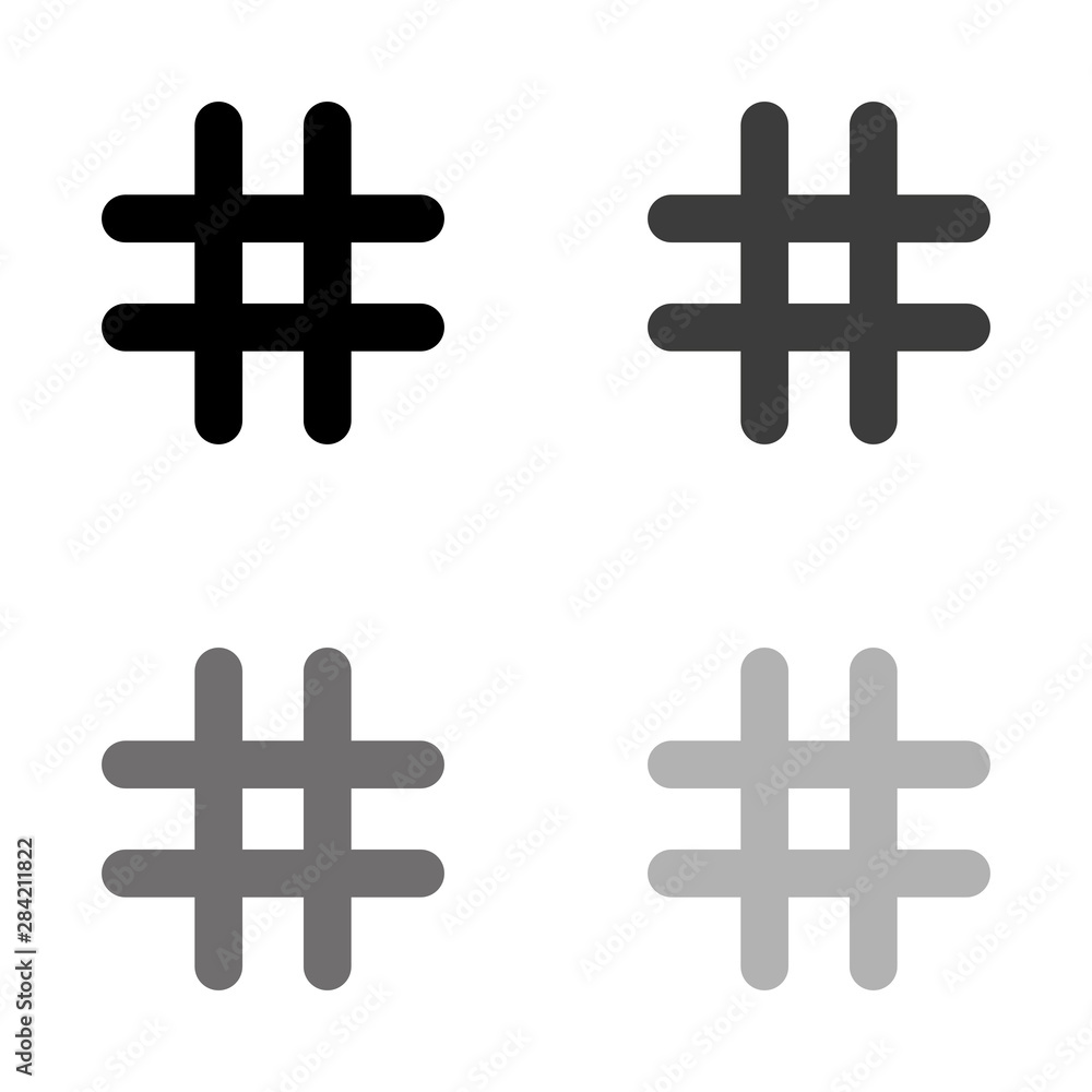 Fototapeta premium .hashtags - black vector icon