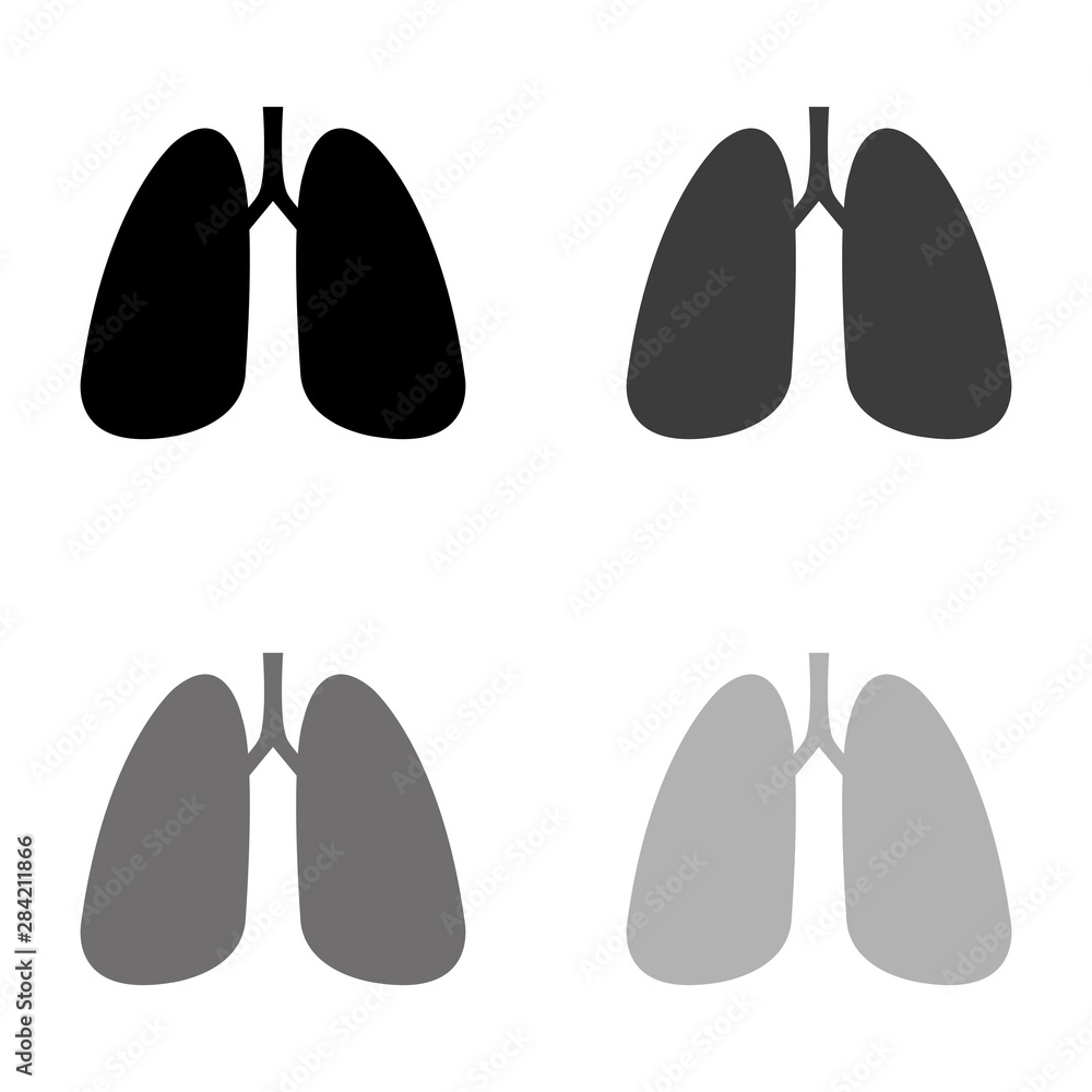 Fototapeta premium .Human lung - black vector icon