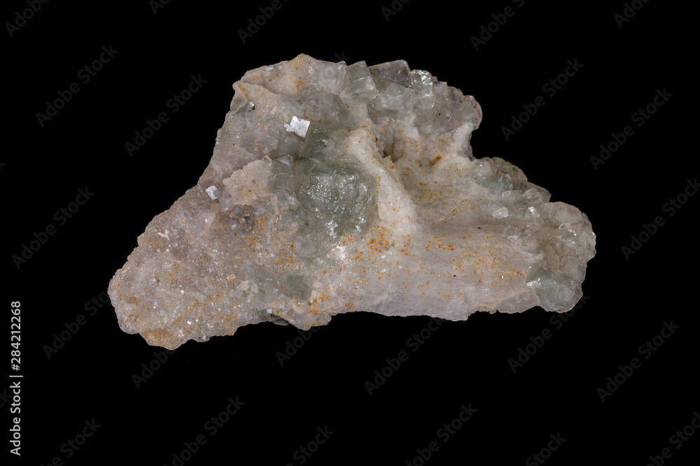 macro mineral fluorite stone on balck background macro mineral fluorite stone on balck background