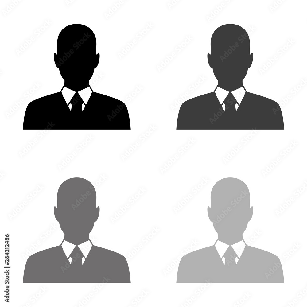 .Business man avatar profile - black vector icon .Business man avatar profile - black vector icon