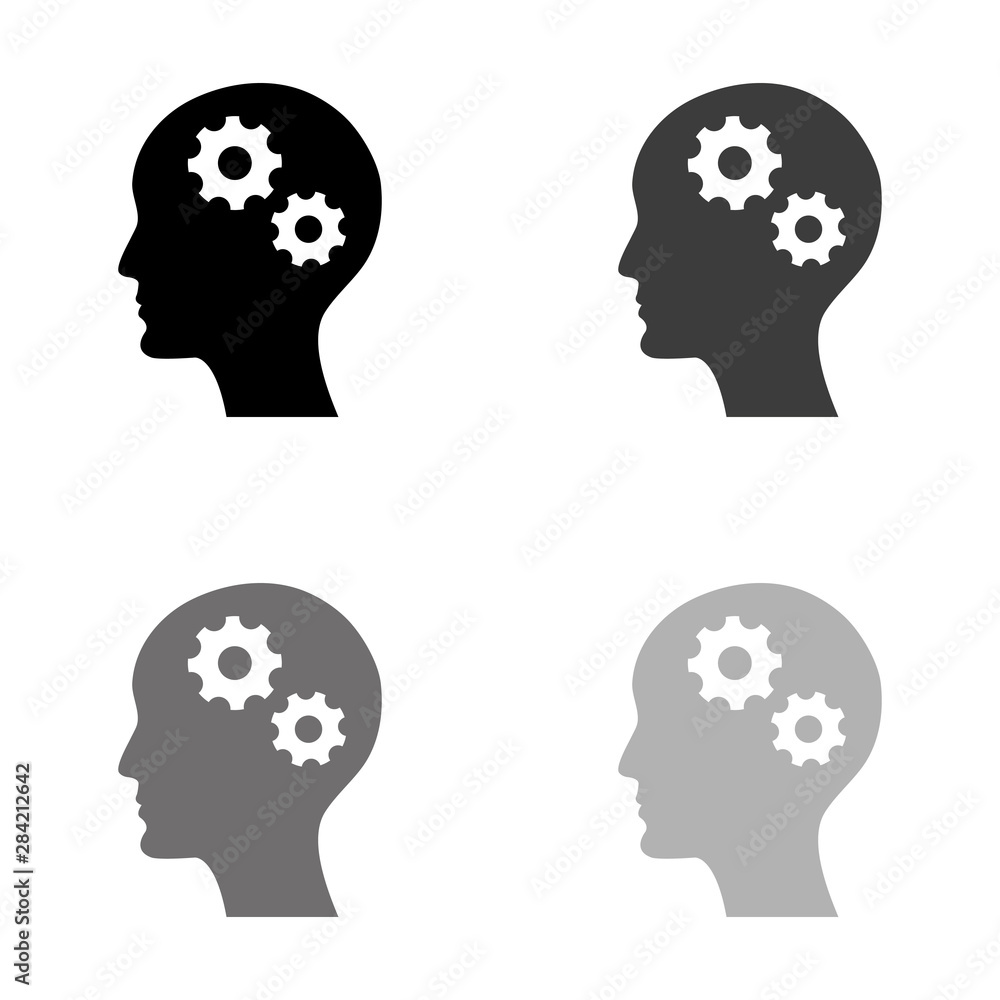 .Brain - black vector icon .Brain - black vector icon