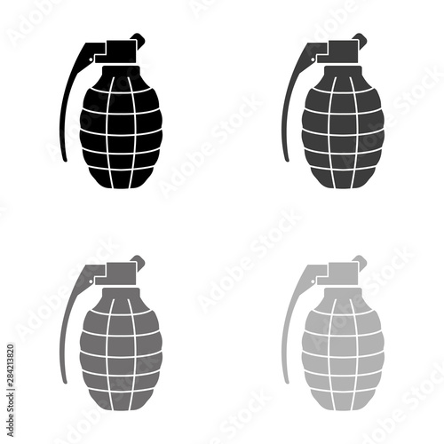 .hand grenade - black vector icon