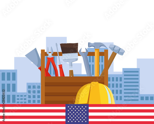 Construction tools and equipment cartoons