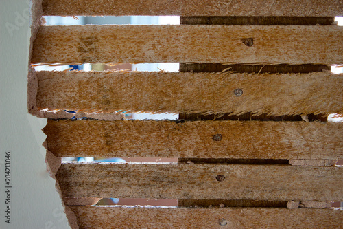 Lath and plaster wall