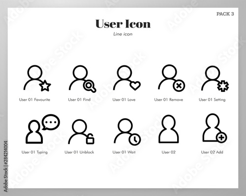 User icons Line pack