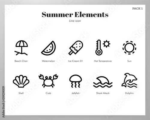 Summer holiday elements Line pack