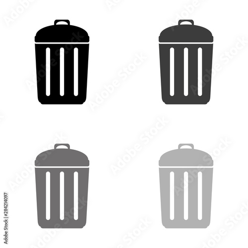 .Trash bin - black vector icon