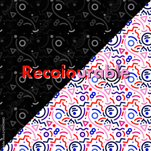 Retro Memphis Abstract Pattern Coloutful Vector Artwork