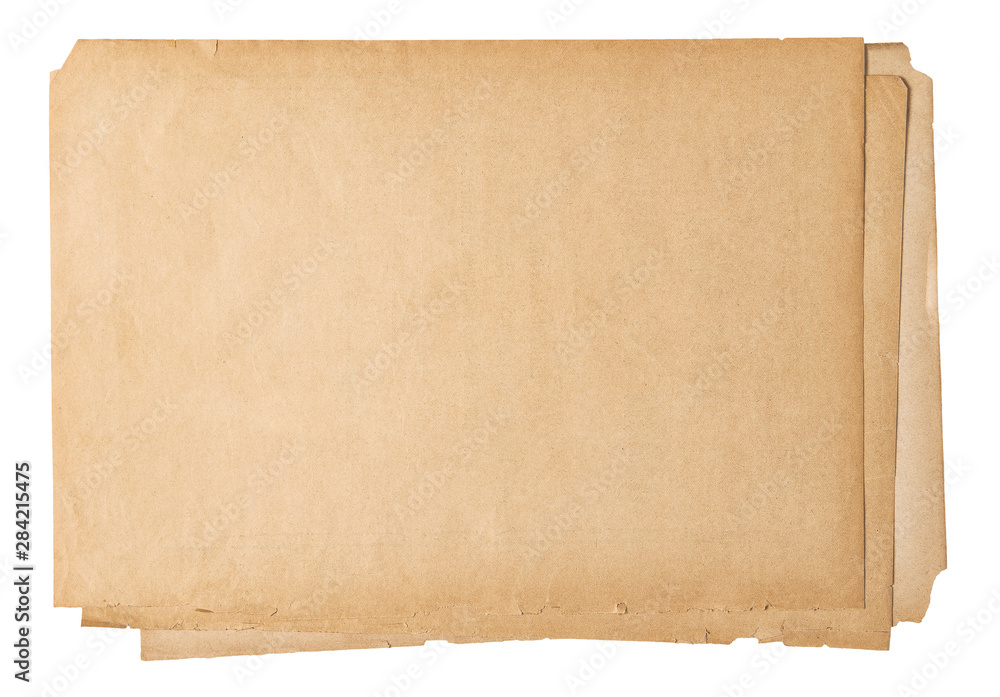 Old paper sheet isolated white background Used texture background
