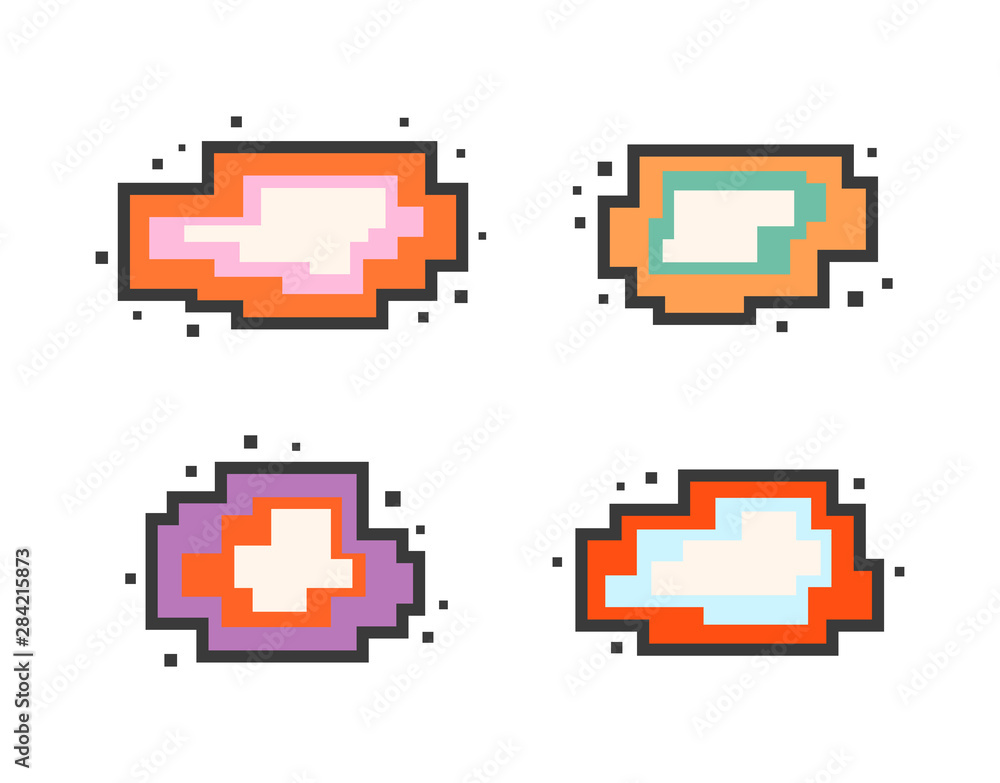 Obraz premium Set of message boxes. Colorful pixel speech bubble