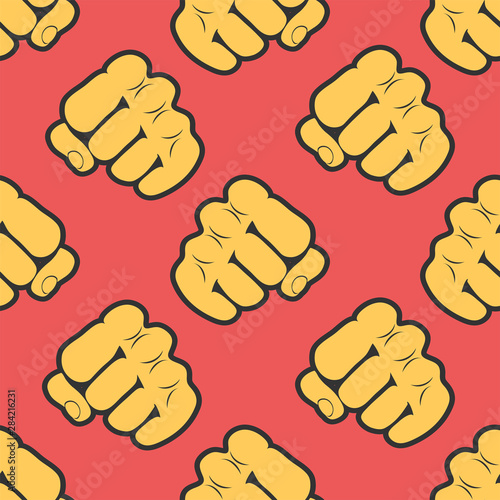 Seamless Texture Pattern Karate Fighter presswall. Vector, EPS.