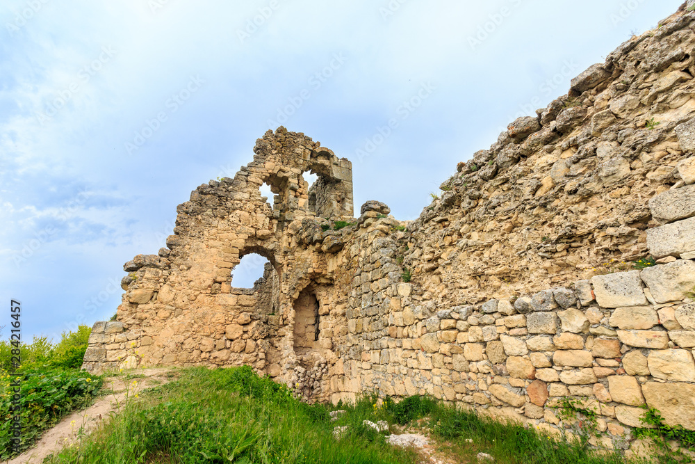 The ruins of the fortress Mangup - Kale in the Crimea.