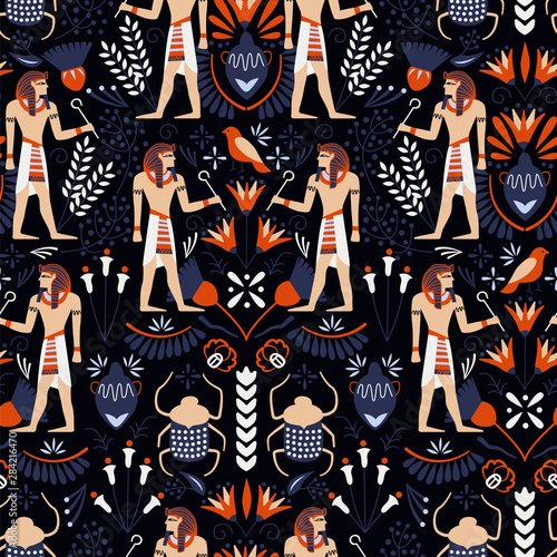 Ancient Egypt pattern seamless design illustration