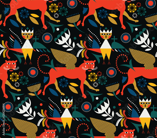 Myth and legends pattern seamless design illustration