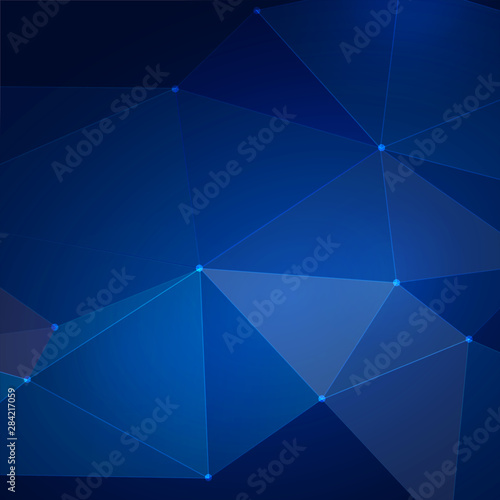 Abstract blue mesh triangle background, Vector illustration