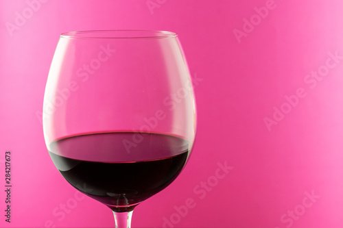 Rose wine in wine glasses isolated on pink background. Use for restaurant cafe. Wine concept. 