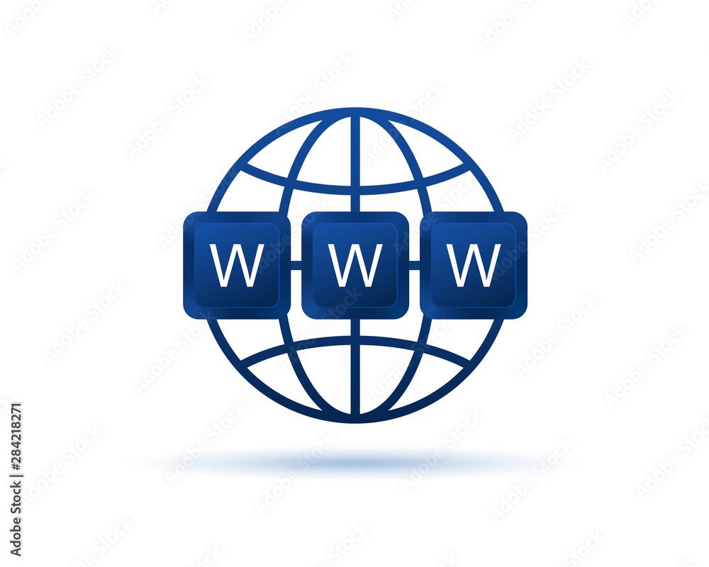 WWW icon. World Wide Web. Website symbol. Computer keyboard keys. Globe with text www. Vector illustration eps 10 WWW icon. World Wide Web. Website symbol. Computer keyboard keys. Globe with text www. Vector illustration eps 10