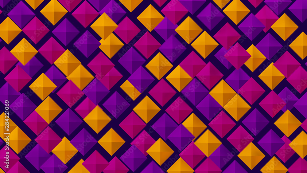 3D render of a colorful geometric abstract background. 3D render of a colorful geometric abstract background.
