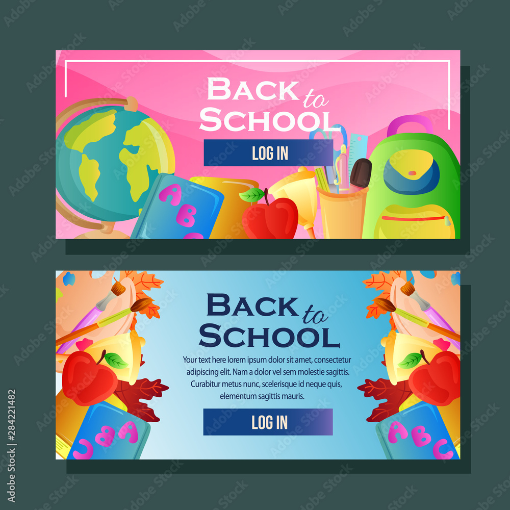 Naklejka premium school banner horizontal school stock