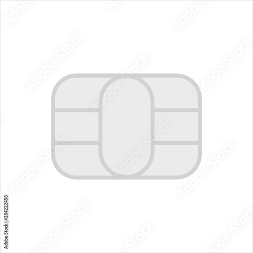 EMV chip icon for bank plastic credit or debit charge card. Vector line symbol illustration