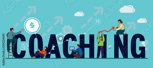 Poster Capital Lettering Inscription Coaching.