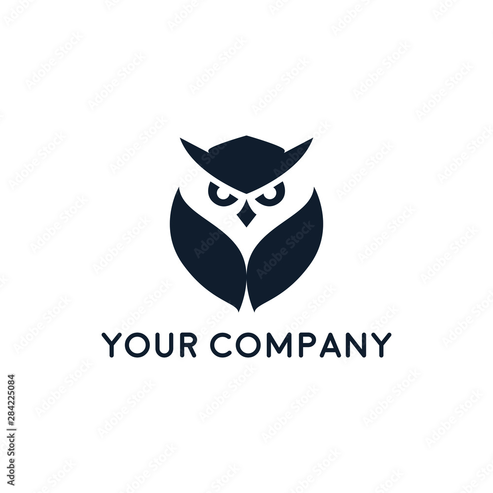 Naklejka premium cute owl illustration, Tee print, shirt, embroidery, flat design for kids fashion textile. Animal concept vector illustration collection