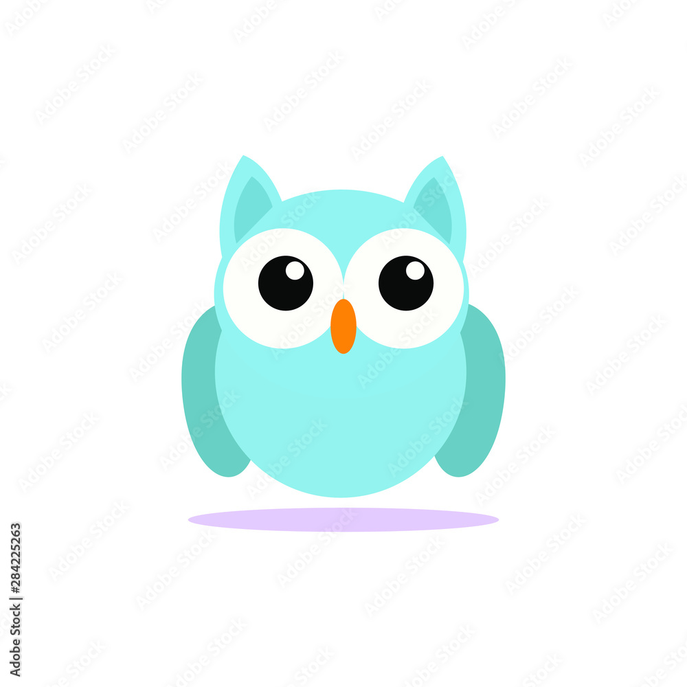 Naklejka premium cute owl illustration, Tee print, shirt, embroidery, flat design for kids fashion textile. Animal concept vector illustration collection