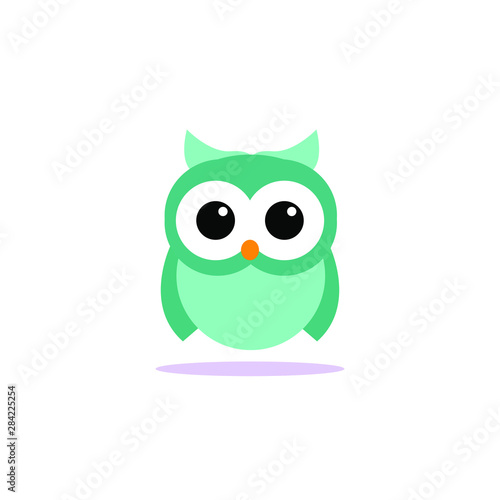 cute owl illustration  Tee print  shirt  embroidery  flat design for kids fashion textile. Animal concept vector illustration collection