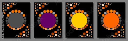 Mosaic Halloween colors design backgrounds collection vector design element for websites, blogs, advertisements, magazine, articles, flyers, posters, backgrounds, business cards, logo, and tri-folds