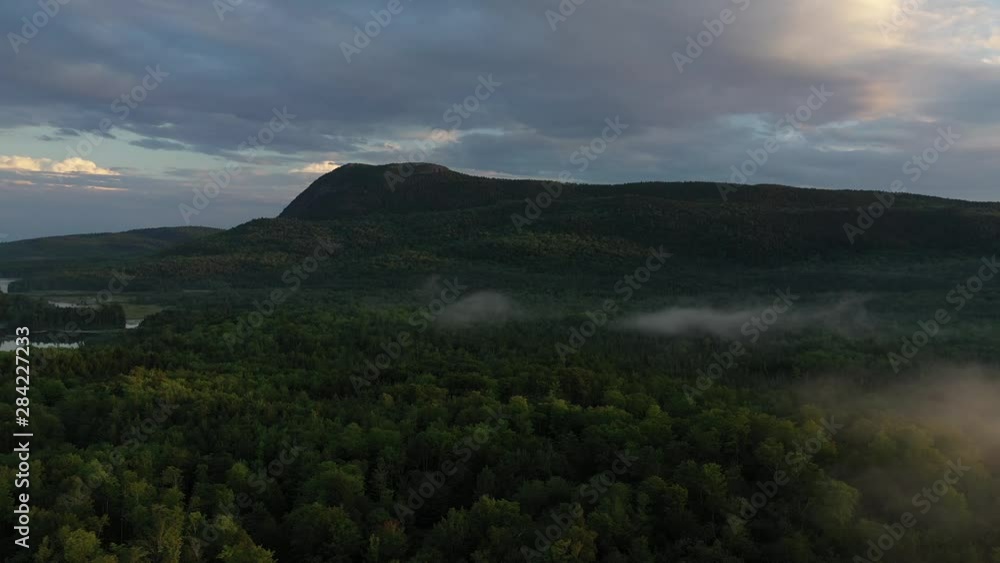 Ascending aerial over Bodfish Valley mist Forest Landscape Ascending aerial over Bodfish Valley mist Forest Landscape